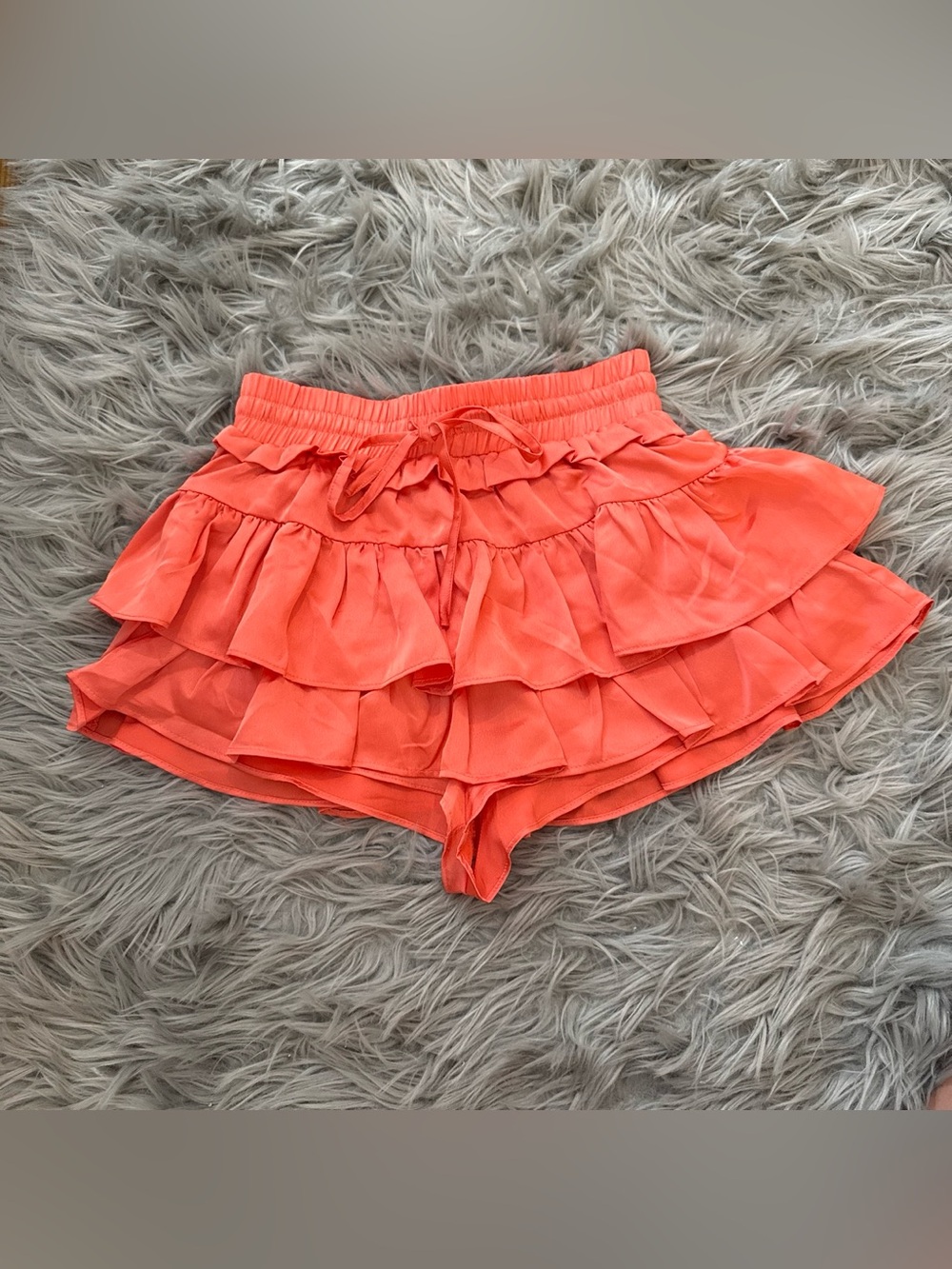 Day + moon Tiered Ruffle Skort in Coral Pink - Picture 1 of 3